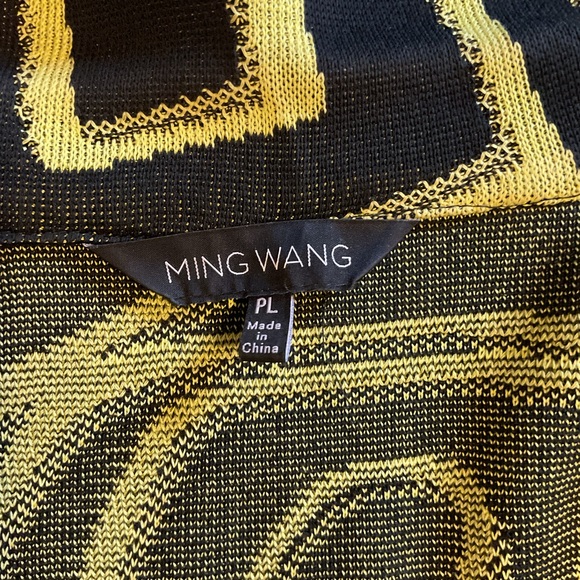 Ming Wang Jacket Womens Geometric Pattern Green & Black Knit Jacket Size PL LP - Picture 7 of 9
